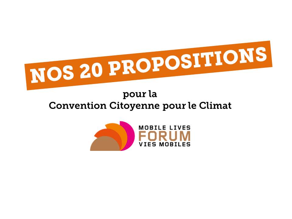 20 propositions pour la Convention Citoyenne pour le Climat